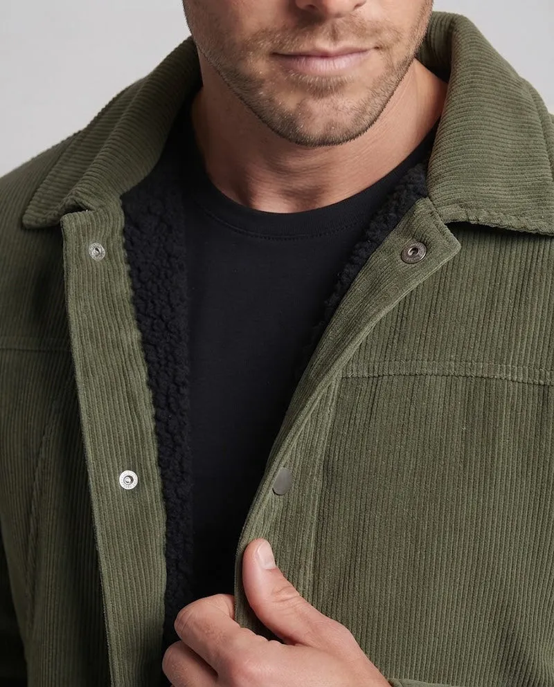 Herren Weiche Cordjacke mit Teddy-Innenfutter Nord Taschen