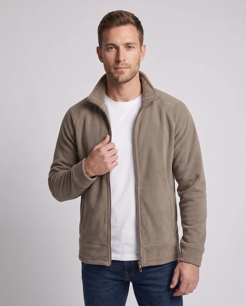 Herren Weiche Fleecejacke mit hohem Kragen Nord Taschen 1787797216