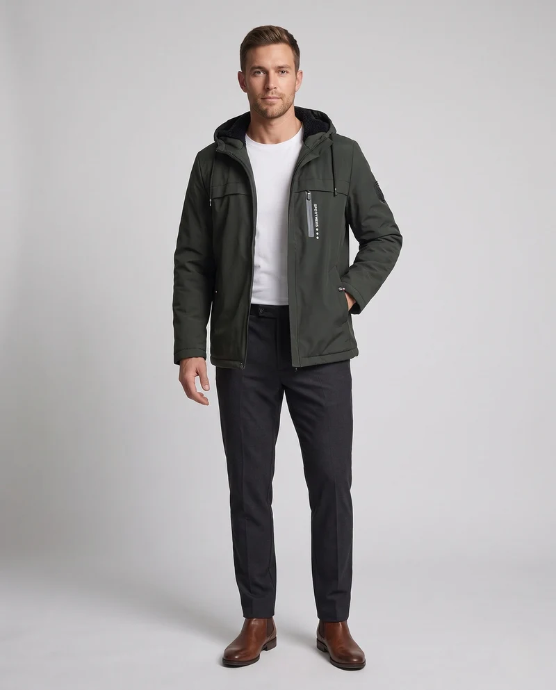Herren Wetterfeste Kapuzenjacke Nord Taschen