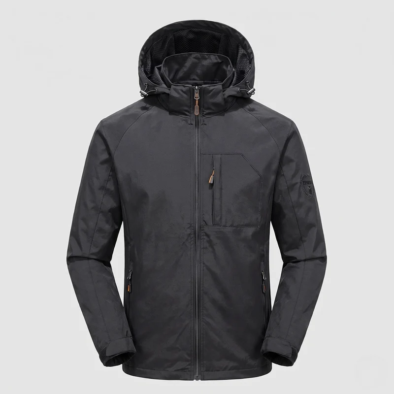 Herren Wetterfeste Outdoor-Jacke mit verstellbarer Kapuze Nord Taschen