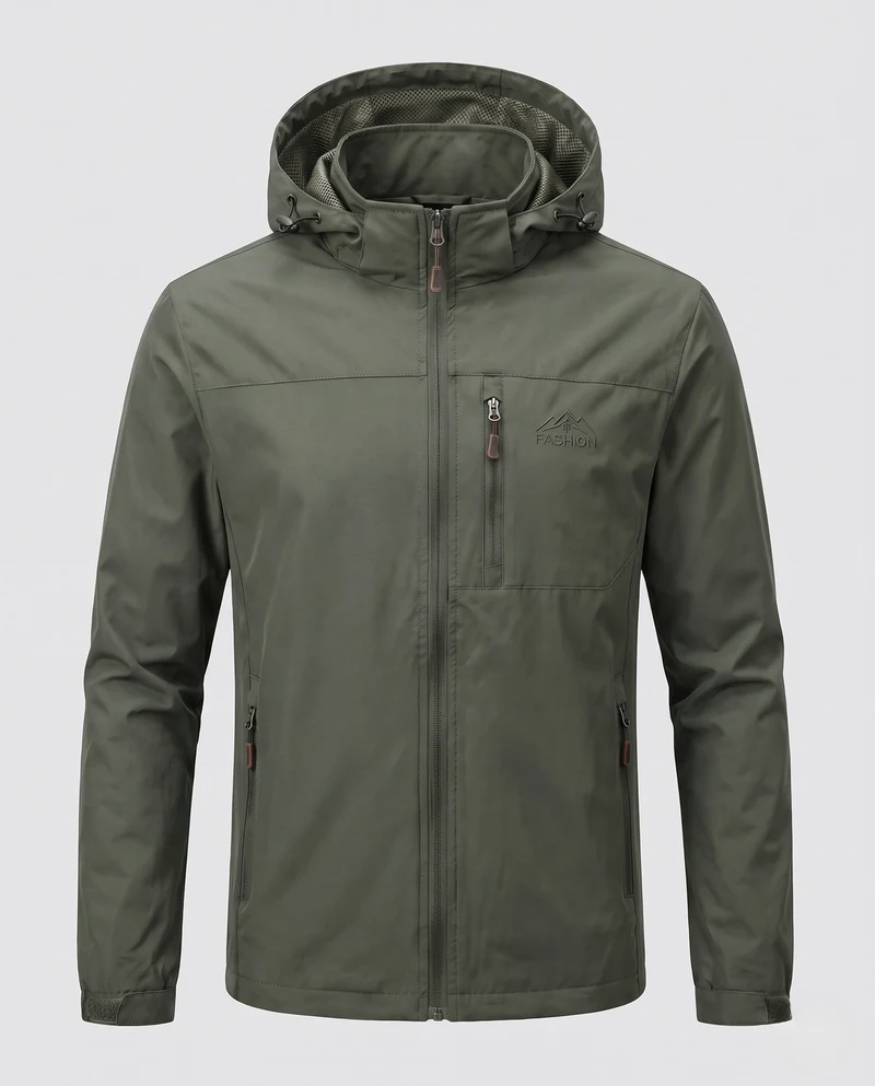Herren Wetterfeste Outdoor-Jacke mit verstellbarer Kapuze Nord Taschen