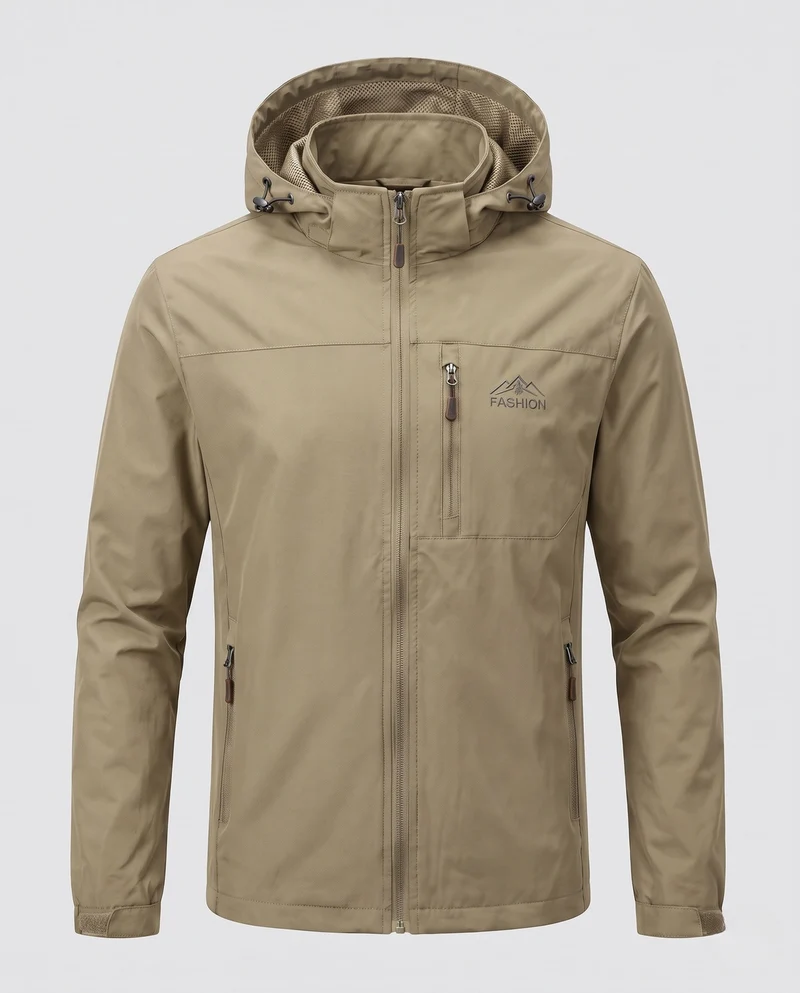 Herren Wetterfeste Outdoor-Jacke mit verstellbarer Kapuze Nord Taschen