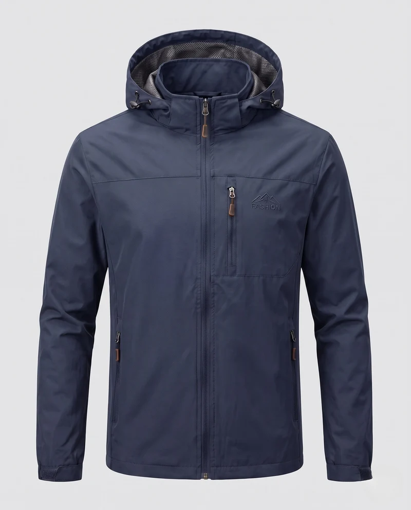 Herren Wetterfeste Outdoor-Jacke mit verstellbarer Kapuze Nord Taschen