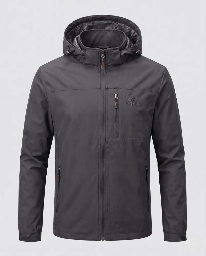 Herren Wetterfeste Outdoor-Jacke mit verstellbarer Kapuze Nord Taschen
