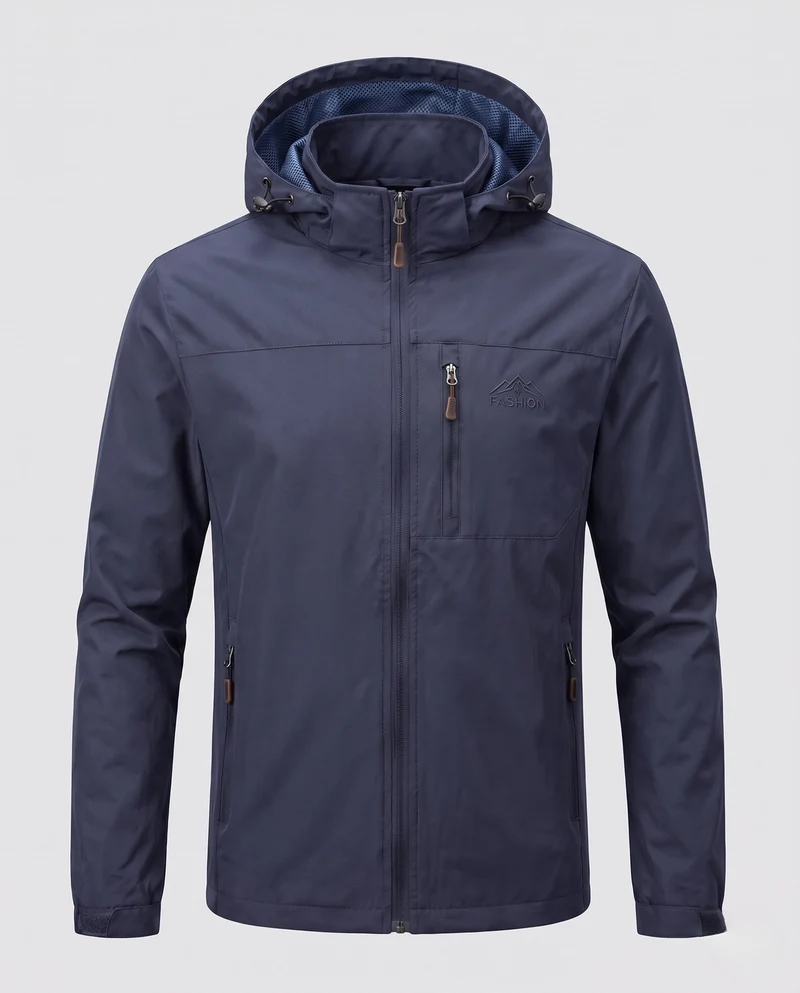 Herren Wetterfeste Outdoor-Jacke mit verstellbarer Kapuze Nord Taschen