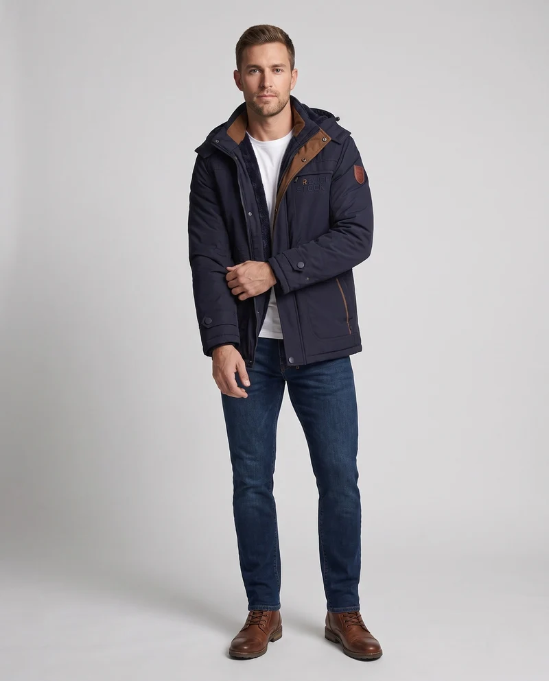 Herren Wetterfeste Outdoorjacke mit abnehmbarer Kapuze Nord Taschen