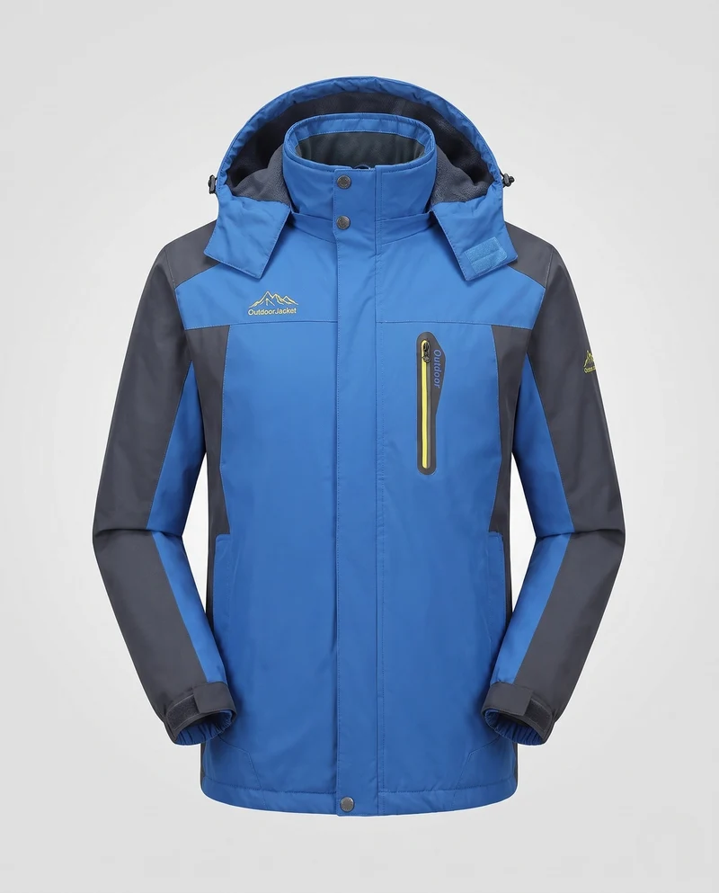 Herren Wetterfeste Outdoorjacke mit abnehmbarer Kapuze Nord Taschen