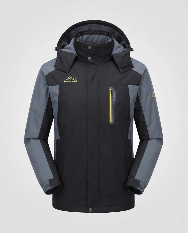Herren Wetterfeste Outdoorjacke mit abnehmbarer Kapuze Nord Taschen