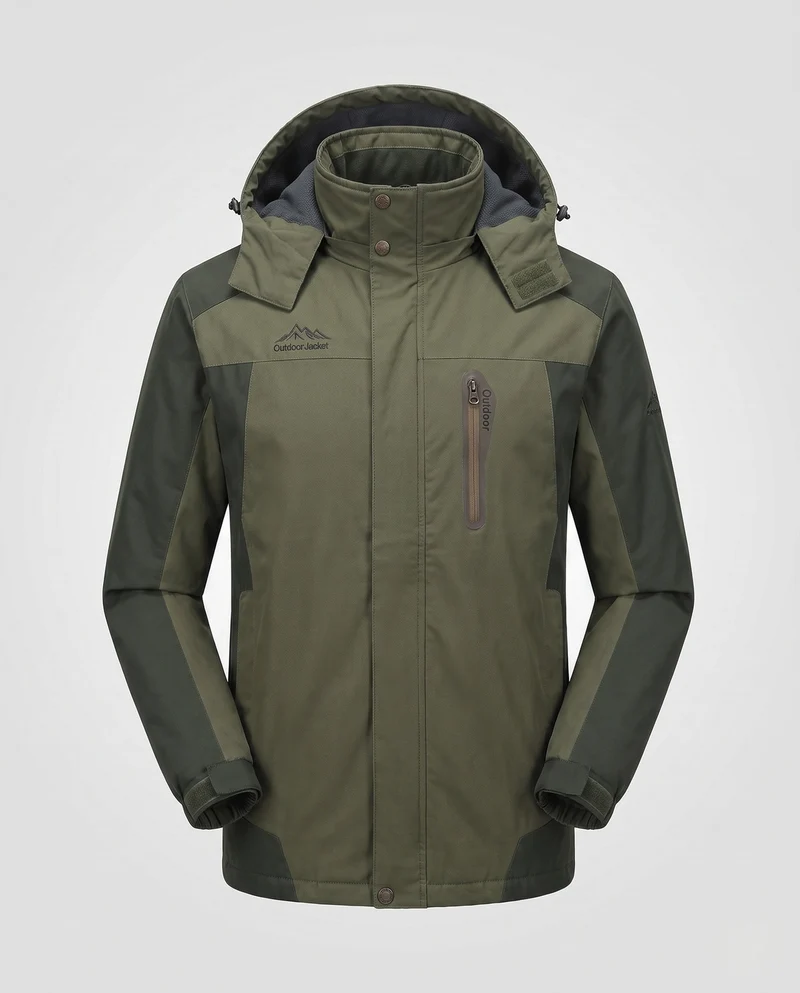 Herren Wetterfeste Outdoorjacke mit abnehmbarer Kapuze Nord Taschen