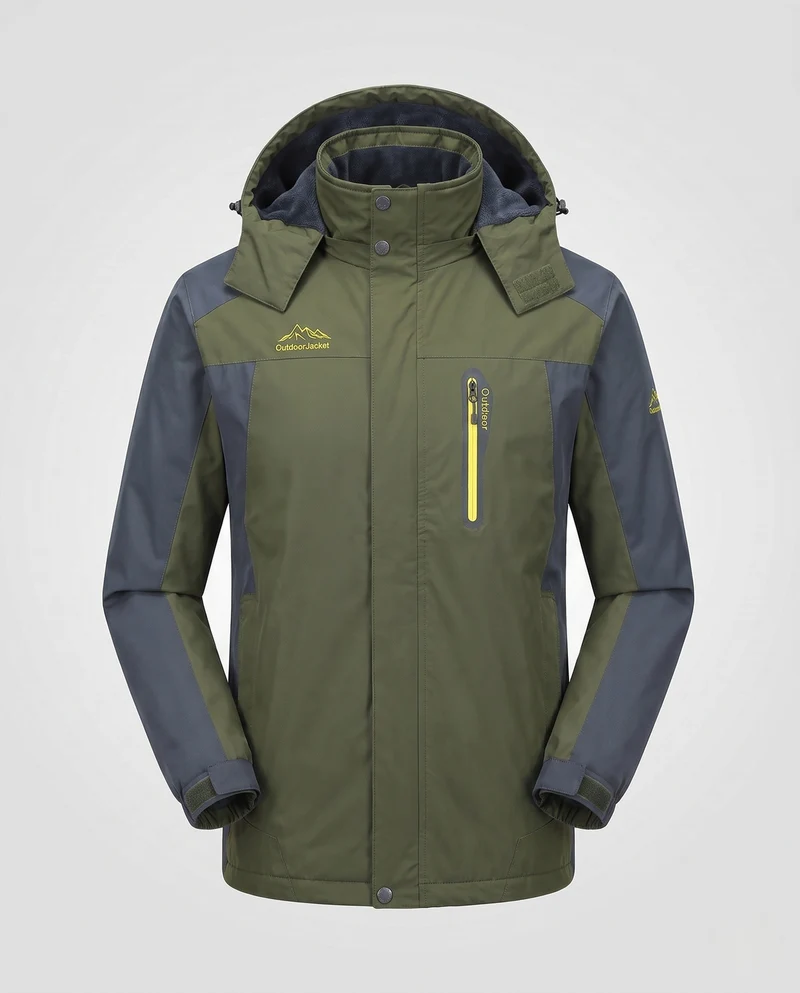 Herren Wetterfeste Outdoorjacke mit abnehmbarer Kapuze Nord Taschen