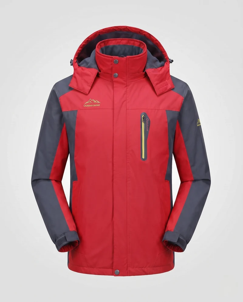 Herren Wetterfeste Outdoorjacke mit abnehmbarer Kapuze Nord Taschen