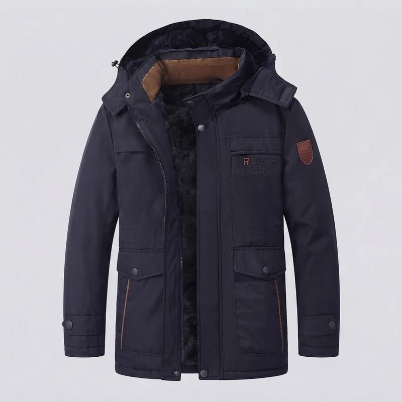 Herren Wetterfeste Outdoorjacke mit abnehmbarer Kapuze Nord Taschen