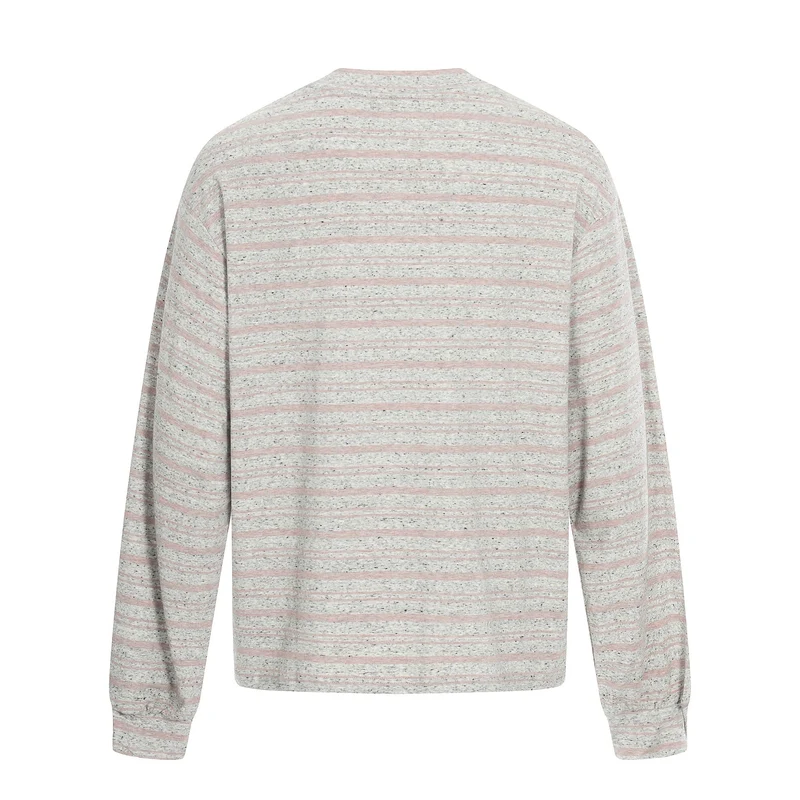 Damen Gestreiftes Oversize-Sweatshirt mit großflächigem Typo-Print und Rundhalsausschnitt Nord Taschen