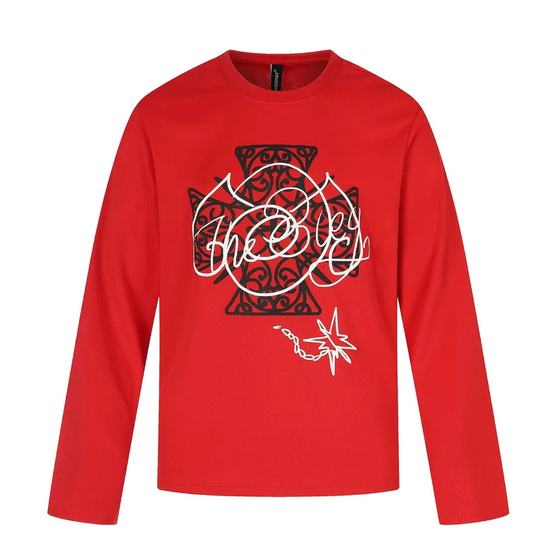 Damen Langärmliges Rundhals-Shirt mit dekorativem Print Nord Taschen