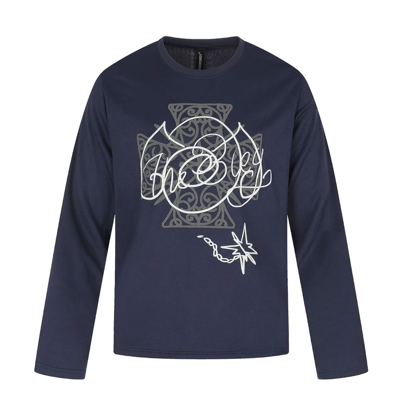Damen Langärmliges Rundhals-Shirt mit dekorativem Print Nord Taschen