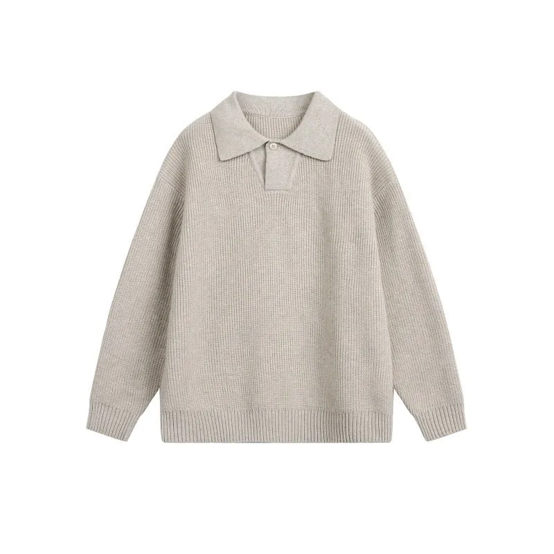 Damen Grobstrick-Polo mit Kentkragen und Oversize-Silhouette Nord Taschen