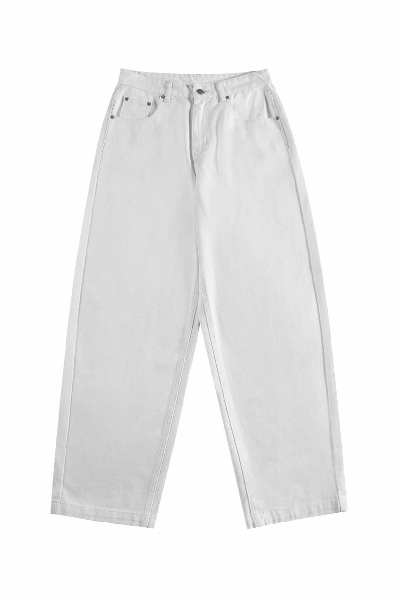 Damen High‑Waist Cropped-Jeans mit weitem Bein und Five‑Pocket Details Nord Taschen