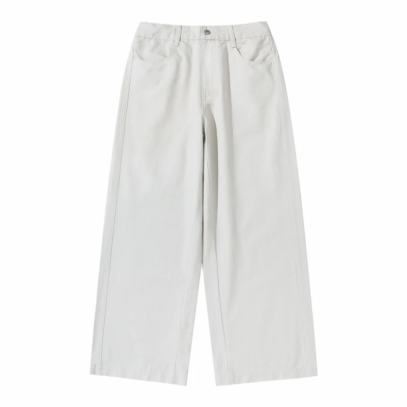 Damen High‑Waist Culotte‑Hose aus Baumwoll‑Twill mit durchgehender Mittelnaht Nord Taschen
