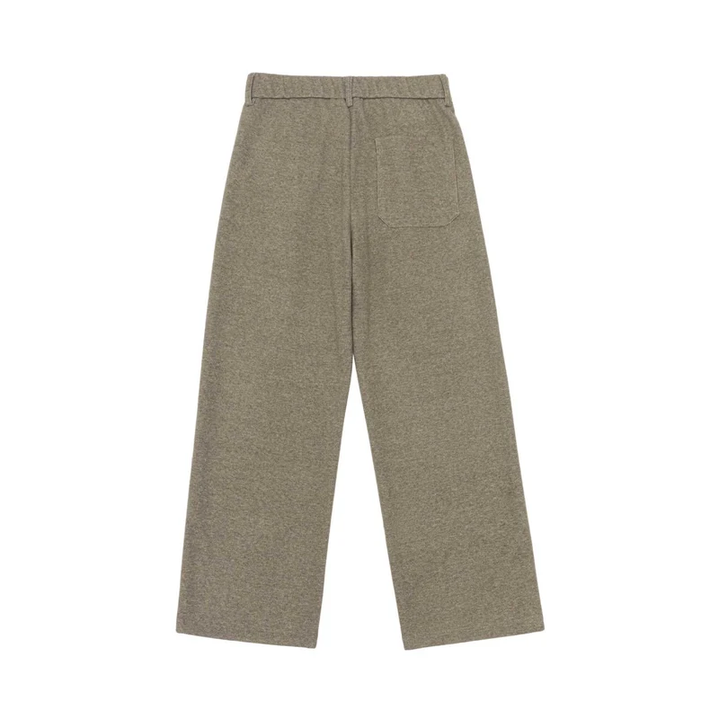 Damen Hochtaillierte Bundfalten-Jerseyhose mit weitem Bein Nord Taschen