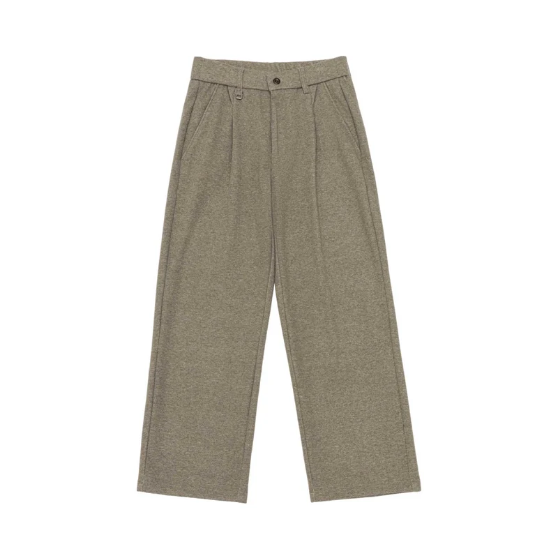Damen Hochtaillierte Bundfalten-Jerseyhose mit weitem Bein Nord Taschen