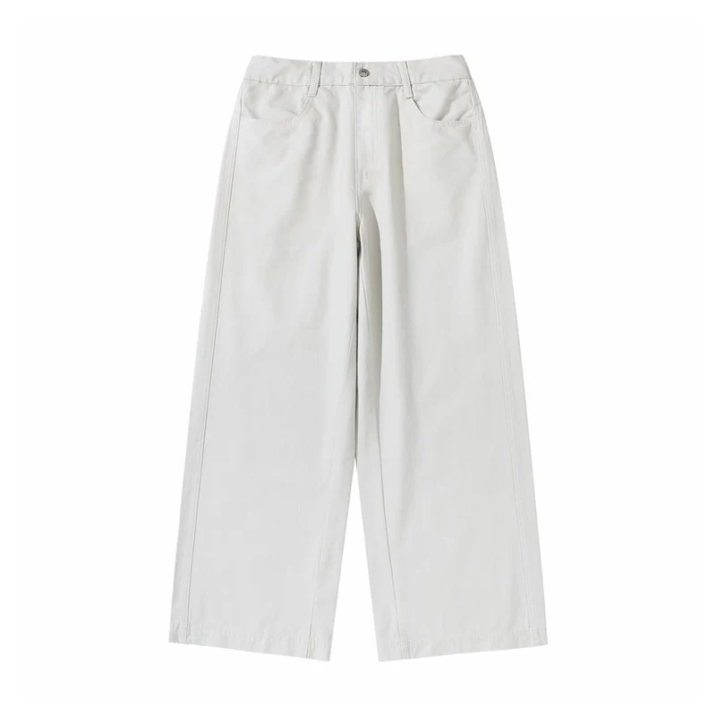 Damen Hochtaillierte Culotte-Hose aus Baumwoll-Twill mit weitem Bein Nord Taschen