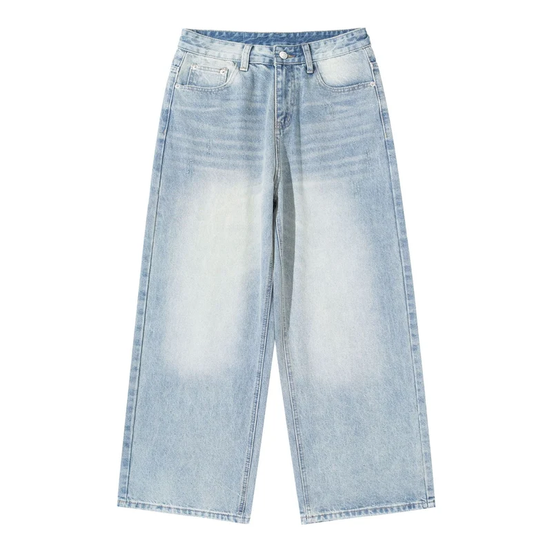 Damen Hochtaillierte verkürzte Jeans im Culotte‑Schnitt mit weiter Beinführung Nord Taschen