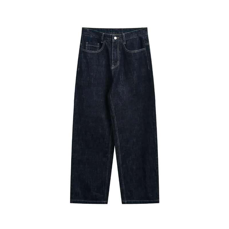 Damen Hochtaillierte verkürzte Jeanshose mit weitem Bein und sichtbaren Steppnähten Nord Taschen