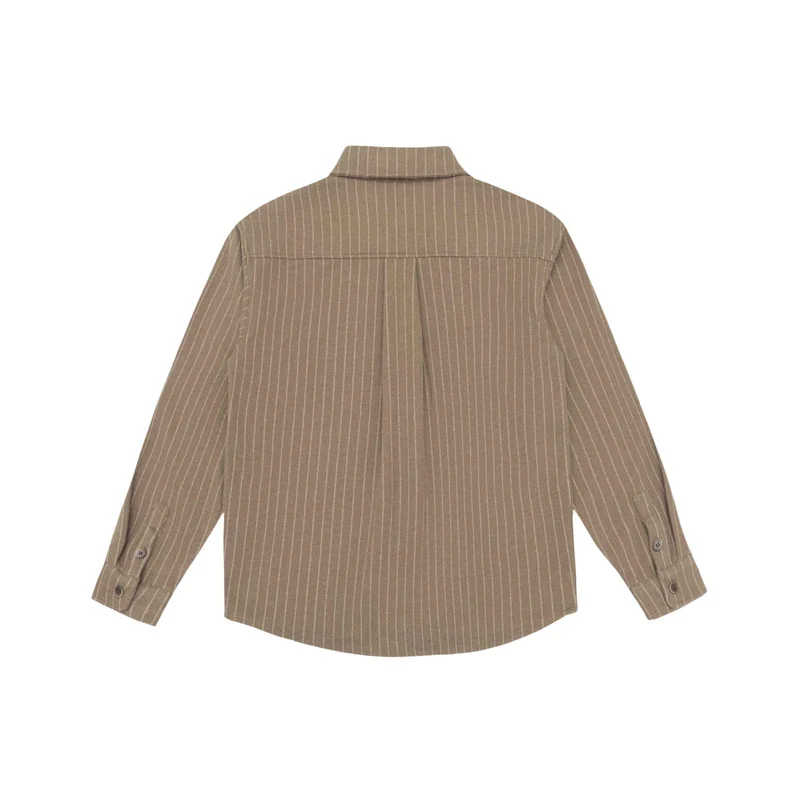 Damen Oversize-Hemdjacke mit markanter Schulterpasse und Nadelstreifen Nord Taschen