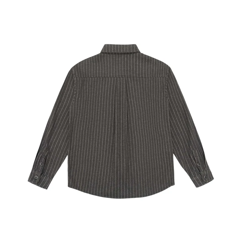 Damen Oversize-Hemdjacke mit markanter Schulterpasse und Nadelstreifen Nord Taschen