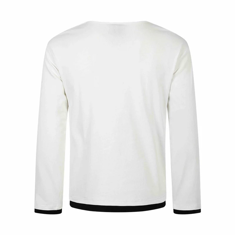 Damen Langarmshirt mit asymmetrischem Schlauchkragen und Grafik‑Music‑Print Nord Taschen