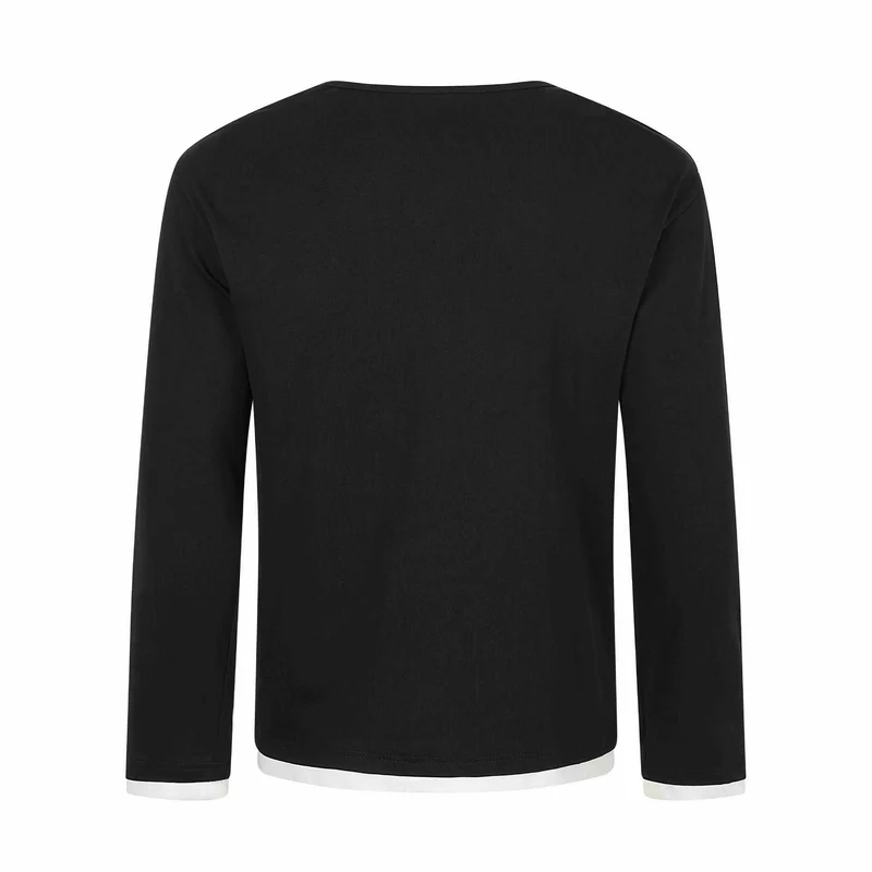 Damen Langarmshirt mit asymmetrischem Schlauchkragen und Grafik‑Music‑Print Nord Taschen