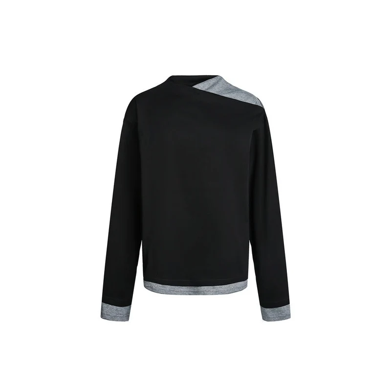 Damen Langarmshirt mit asymmetrischem Schulter-Cutout und kontrastierenden Bündchen Nord Taschen