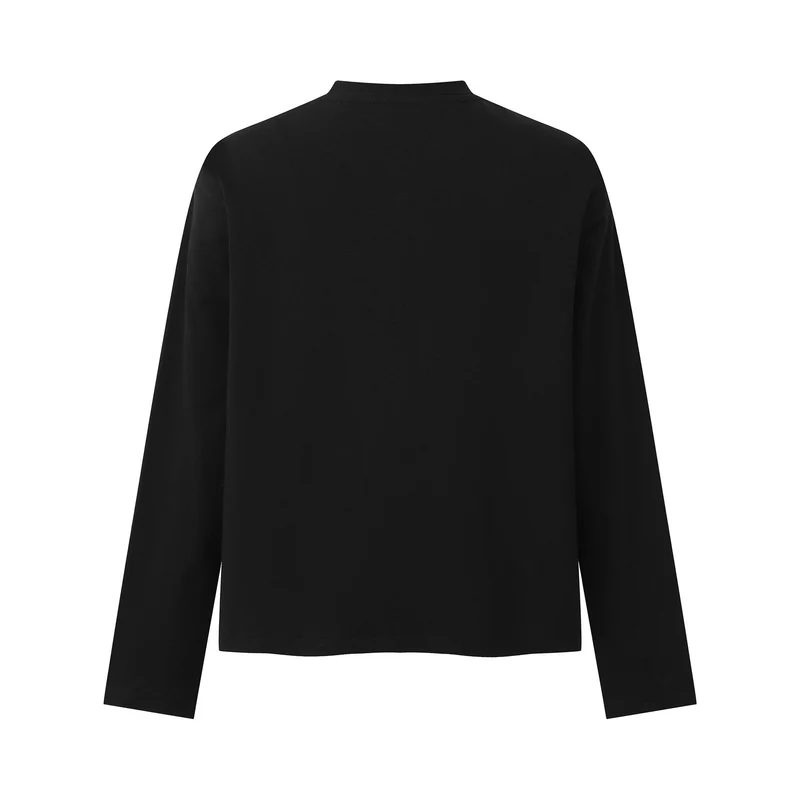 Damen Langarmshirt mit floralem Fotoprint und Oversize-Boxy-Schnitt Nord Taschen