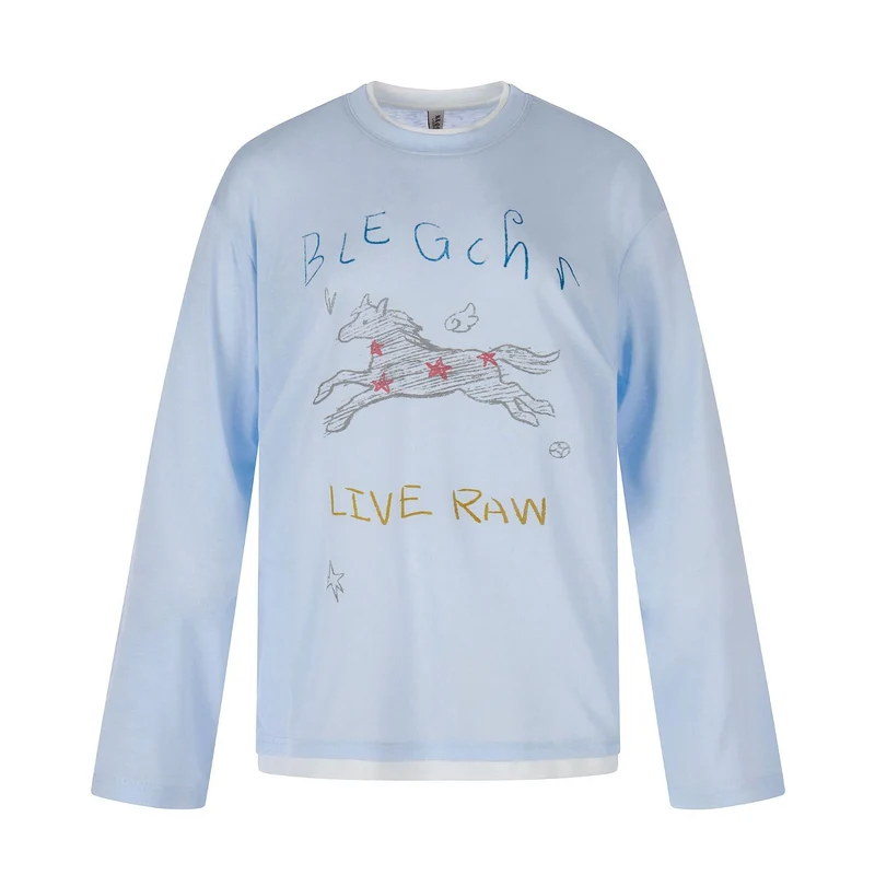 Damen Langarmshirt mit illustrativem Pferde‑Print und Lagenoptik Nord Taschen