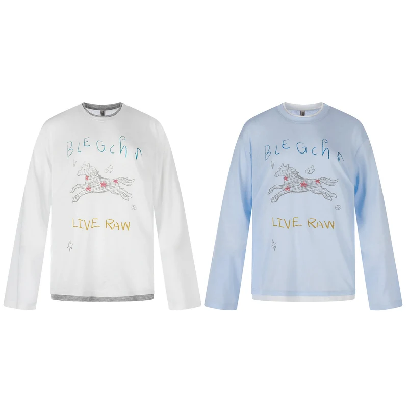 Damen Langarmshirt mit illustrativem Pferde‑Print und Lagenoptik Nord Taschen