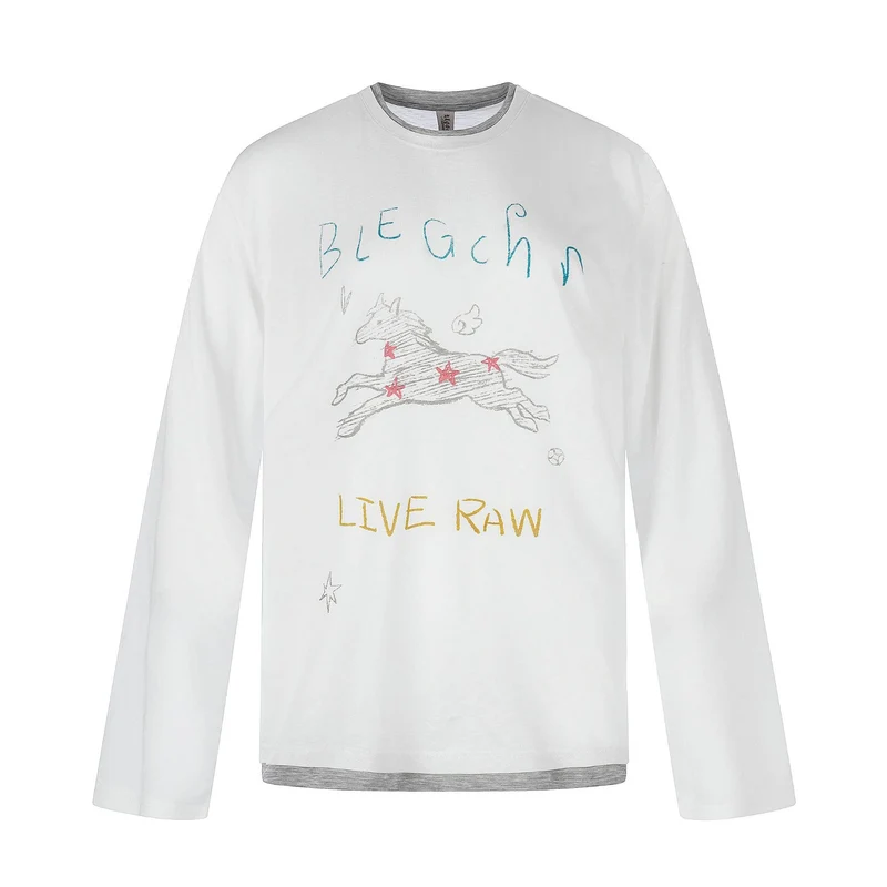 Damen Langarmshirt mit illustrativem Pferde‑Print und Lagenoptik Nord Taschen