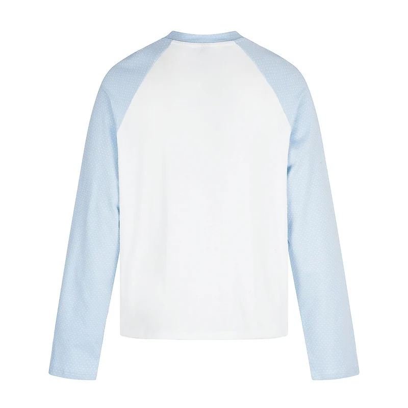 Damen Langarmshirt mit Raglanärmeln, dekorativem Schleifen-Print und weichem Baumwollmix Nord Taschen