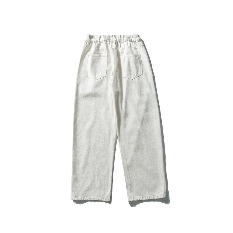 Damen Hochtaillierte weite Bundfalten-Hose aus Baumwollmischung mit geradem Bein Nord Taschen