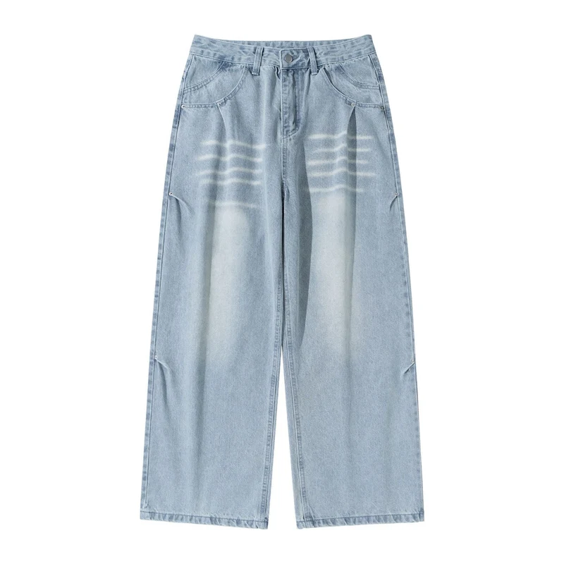 Damen Hochtaillierte weite Cropped-Jeans mit Bundfalten und Utility-Taschen Nord Taschen