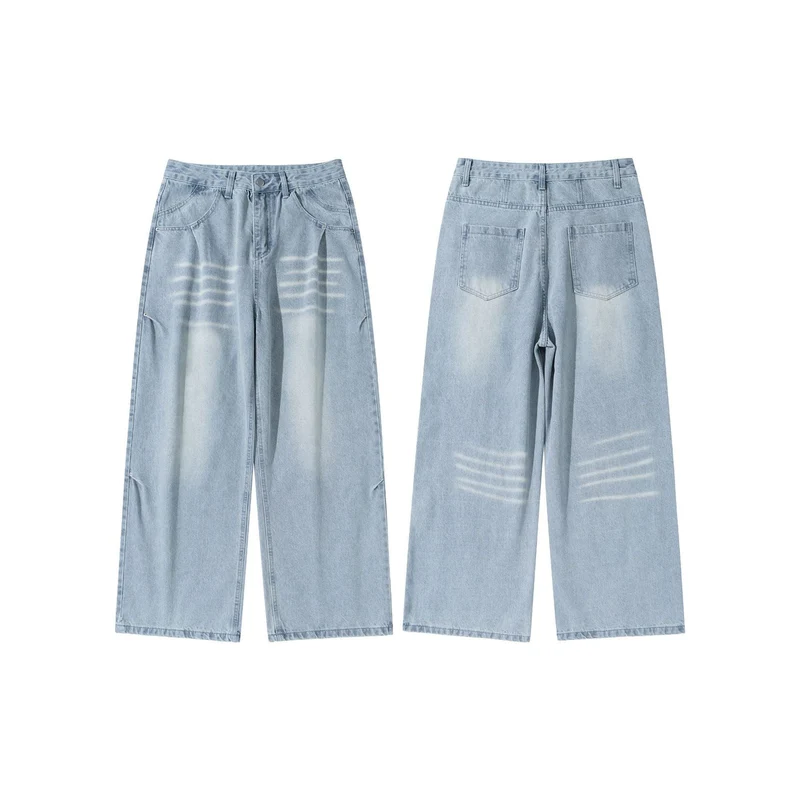 Damen Hochtaillierte weite Cropped-Jeans mit Bundfalten und Utility-Taschen Nord Taschen