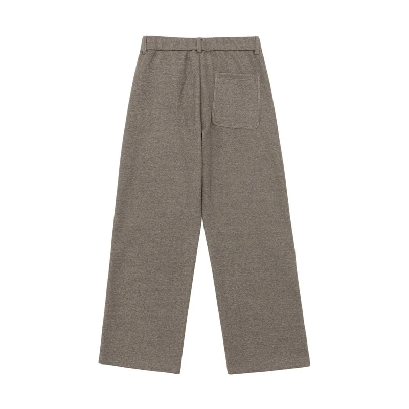 Damen Hochtaillierte weite Jersey-Hose mit Bundfalten und Eingrifftaschen Nord Taschen