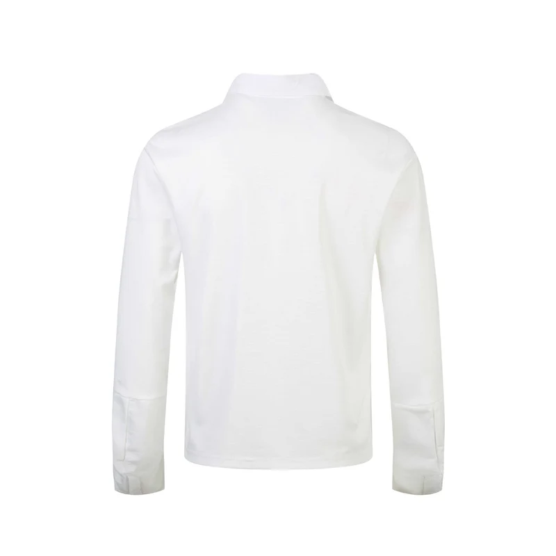Damen Poloshirt-Langarmshirt mit Hemdkragen, Schriftprint und Strass-Applikation Nord Taschen