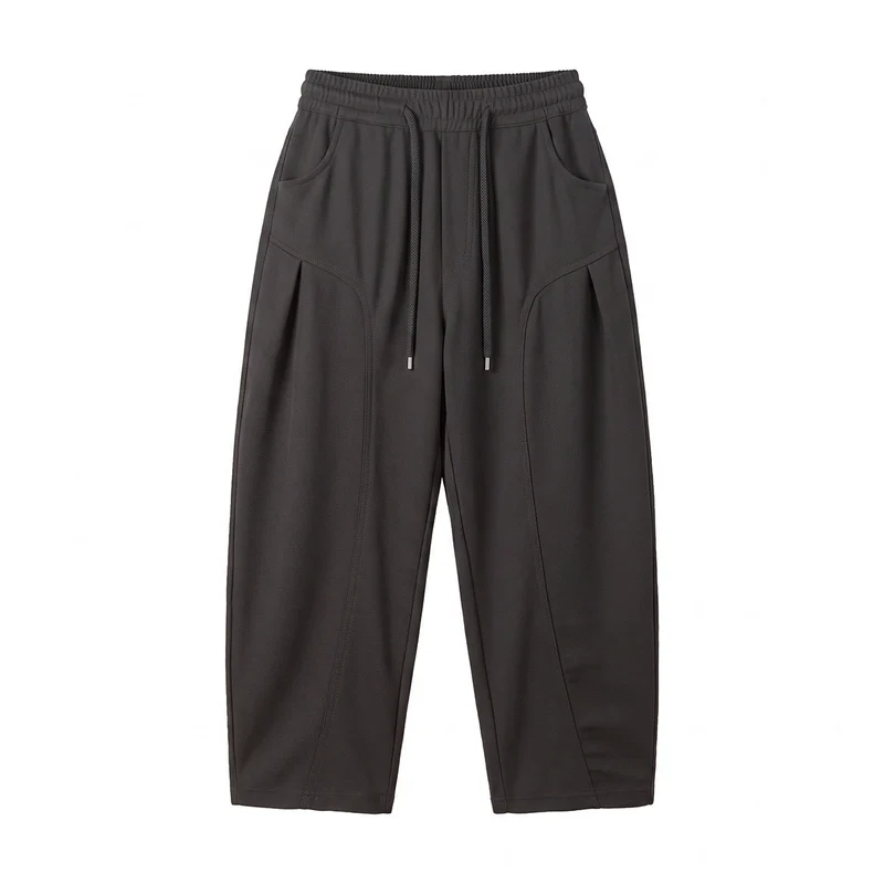 Damen Relaxed-Cropped Jogpant mit Tunnelzug, seitlichen Falten und Eingrifftaschen Nord Taschen