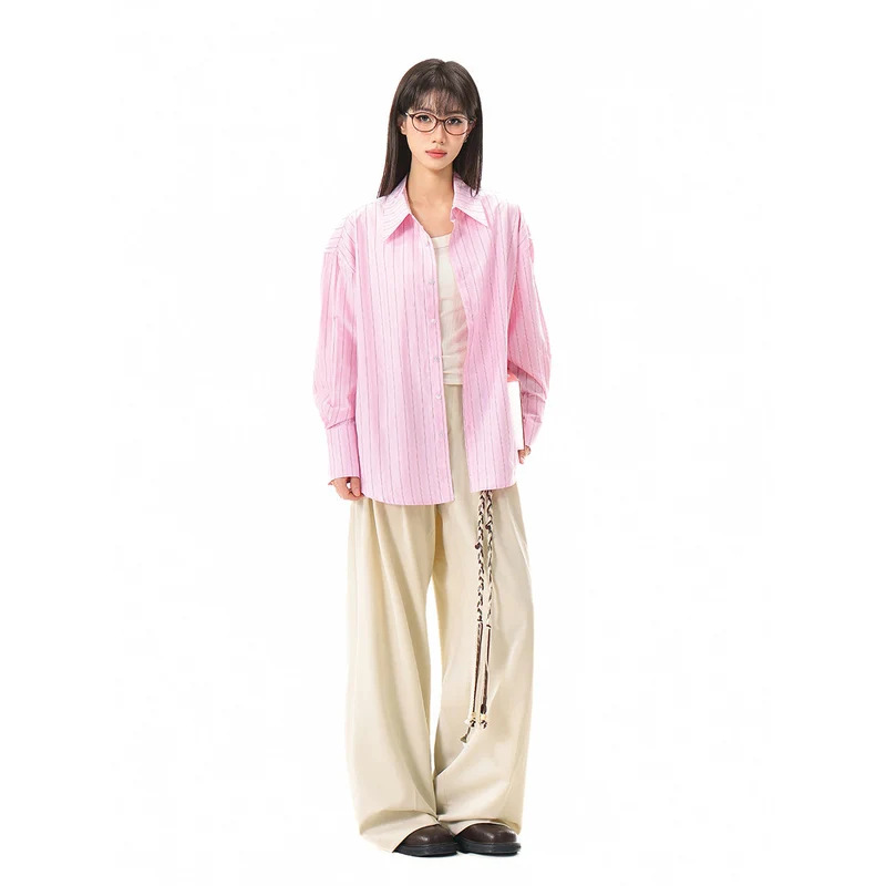 Damen Relaxed-Fit Boxy-Hemdbluse mit feiner Rippenstruktur und verlängertem Rückensaum Nord Taschen
