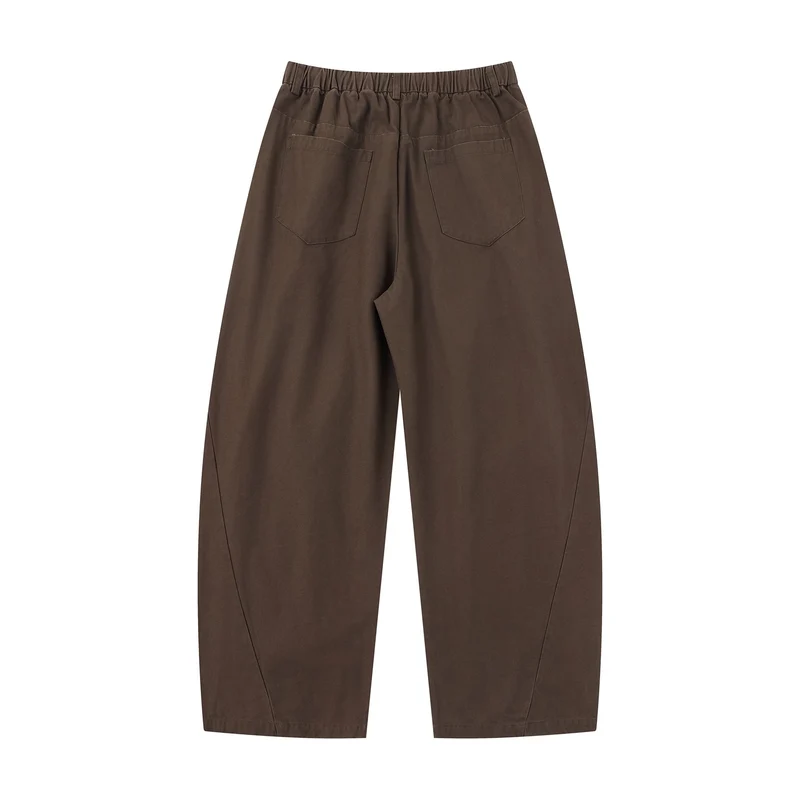 Damen Weite Culotte-Hose mit dekorativen Falten und elastischem Bund Nord Taschen