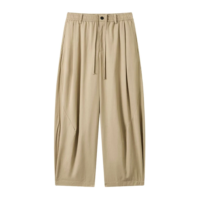 Damen weite Culotte-Hose mit elastischem Bund und Tunnelzug Nord Taschen