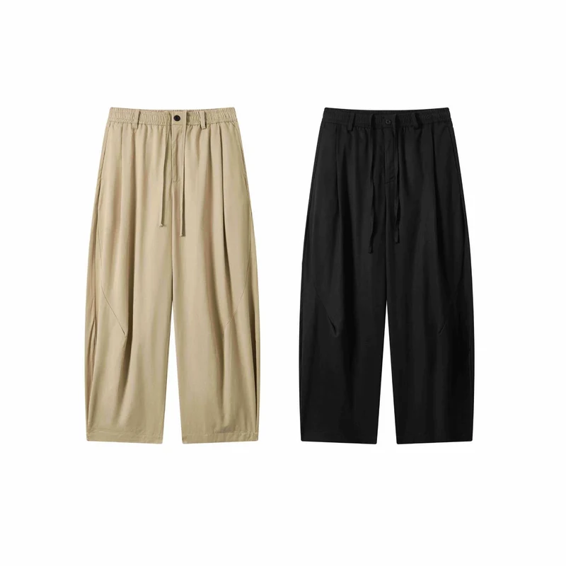 Damen weite Culotte-Hose mit elastischem Bund und Tunnelzug Nord Taschen