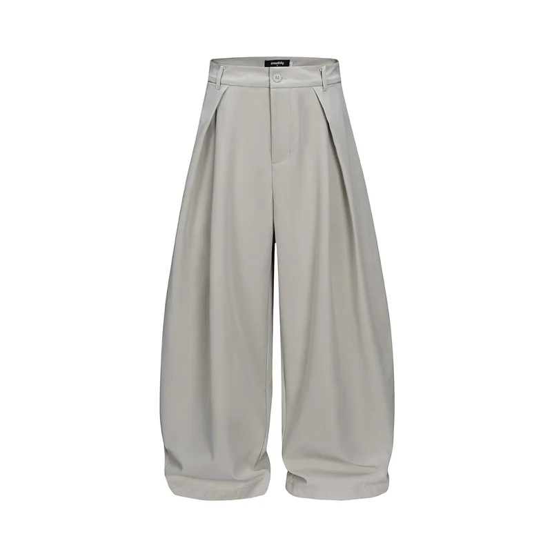 Damen Weite Culotte-Hose mit hoher Leibhöhe, Kellerfalten und verkürztem Saum Nord Taschen