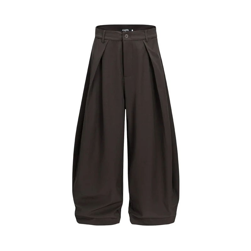 Damen Weite Culotte-Hose mit hoher Leibhöhe, Kellerfalten und verkürztem Saum Nord Taschen
