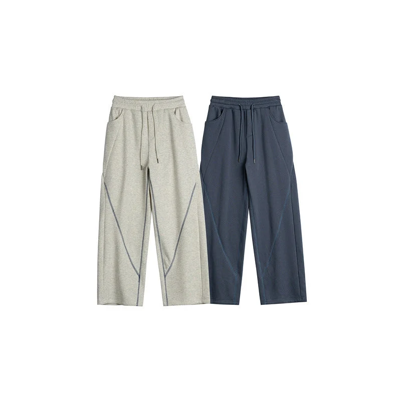 Damen Weite Culotte-Jogginghose mit elastischem Bund, Tunnelzug und dekorativen Kontrastnähten Nord Taschen